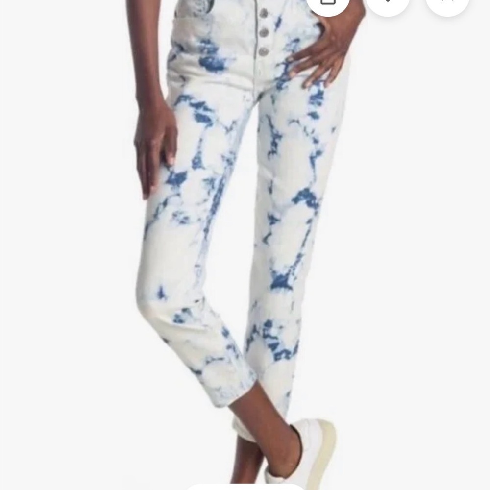 VERONICA BEARD “Debbie” Tie Dye Blue and White Jeans